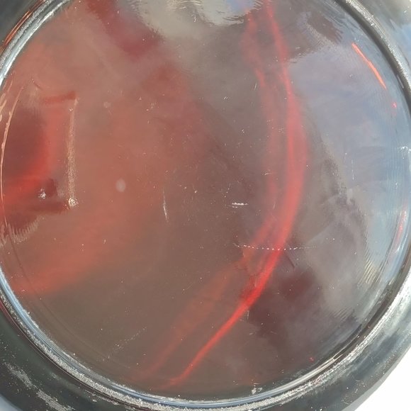 Round Dark Gold Amber 8 in Vintage Glass Ashtray Bubble Ashtray - Picture 9 of 9